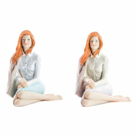 Decorative Figure DKD Home Decor 15 x 18 x 19,5 cm Lady Resin Romantic (2 pcs) by DKD Home Decor, Sculptures - Ref: S3012048,...