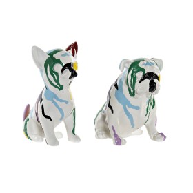 Figura Decorativa DKD Home Decor Multicolor Cão Lacado 20 x 12,5 x 17,5 cm (2 Unidades) de DKD Home Decor, Adornos - Ref: S30...