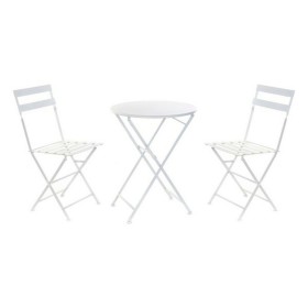 Ensemble Table + 2 Chaises DKD Home Decor Blanc 80 cm 60 x 60 x 70 cm (3 pcs) de DKD Home Decor, Salons de jardin - Réf : S30...