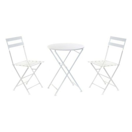 Conjunto de Mesa con 2 Sillas DKD Home Decor Blanco 80 cm 60 x 60 x 70 cm (3 pcs) | Tienda24 - Global Online Shop Tienda24.eu