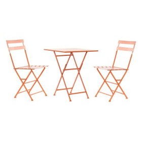 Tisch-Set mit 2 Stühlen DKD Home Decor MB-177412 Koralle 60 x 60 x 75 cm (3 pcs) von DKD Home Decor, Gartenmöbel-Sets - Ref: ...