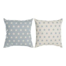 Almofada DKD Home Decor Azul 60 x 10 x 60 cm Estrelas Branco (2 Unidades) de DKD Home Decor, Almofadas - Ref: S3013347, Preço...