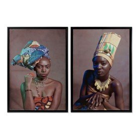 Pintura Home ESPRIT Preto Bege Colonial Africano 103 x 4,5 x 143 cm (2 Unidades) | Tienda24 - Global Online Shop Tienda24.eu