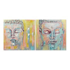 Pintura DKD Home Decor Buda 100 x 3,5 x 100 cm Buda Oriental (2 Unidades) de DKD Home Decor, Impressões sobre tela - Ref: S30...