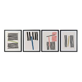 Pintura DKD Home Decor Lines Abstrato Moderno 35 x 3 x 45 cm (4 Unidades) de DKD Home Decor, Impressões sobre tela - Ref: S30...