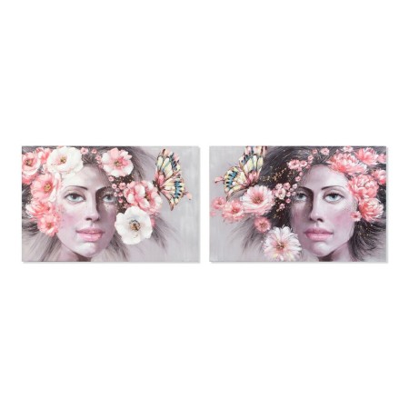 Painting DKD Home Decor Girl Flowers 120 x 3 x 80 cm Modern (2 Units) | Tienda24 - Global Online Shop Tienda24.eu