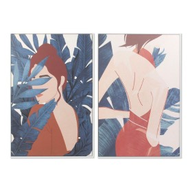 Pintura DKD Home Decor Woman 83 x 4,5 x 123 cm Mulher Tropical (2 Unidades) de DKD Home Decor, Impressões sobre tela - Ref: S...