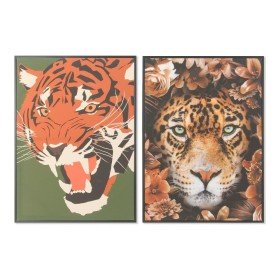 Cadre DKD Home Decor 52 x 2,7 x 72 cm Tigre Moderne (2 Unités) de DKD Home Decor, Impressions sur toile - Réf : S3013690, Pri...