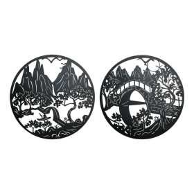 Figura Decorativa DKD Home Decor 98 x 1 x 98 cm Preto Oriental (2 Unidades) de DKD Home Decor, Adornos - Ref: S3013959, Preço...