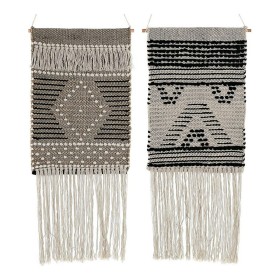 Hanging decoration DKD Home Decor Beige Grey Dark grey Fringe Boho 45 x 1 x 61 cm (2 Units) by DKD Home Decor, Ornaments - Re...