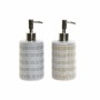 Dispenser di Sapone DKD Home Decor 7,2 x 8 x 18 cm Grigio ABS Gres Boho (2 Unità) di DKD Home Decor, Set di accessori per il ...