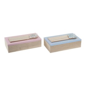 Boîte Décorative DKD Home Decor Naturel Aluminium Bois MDF 22 x 6 x 9 cm (2 Unités) (1 Unité) de DKD Home Decor, Boîtes - Réf...