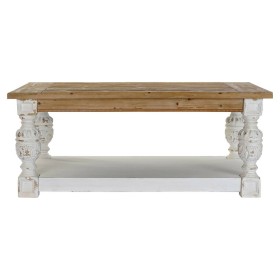 Mesa de apoio DKD Home Decor Abeto Alumínio Branco Marrom claro 120 x 70 x 50 cm Madeira MDF de DKD Home Decor, Jogos de móve...