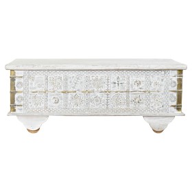 Table d'appoint DKD Home Decor MB-182010 Blanc Doré Métal Bois de manguier 115 x 60 x 45 cm de DKD Home Decor, Tables - Réf :...