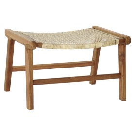 Bench DKD Home Decor 65 x 47 x 40 cm Natural Teak Plastic Multicolour Light brown by DKD Home Decor, Chairs - Ref: S3015967, ...