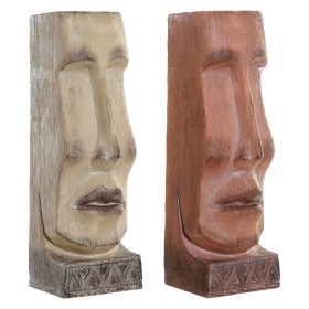 Plantador DKD Home Decor 16 x 17 x 49 cm Face Bege Terracota Resina (2 Unidades) de DKD Home Decor, Vasos - Ref: S3016051, Pr...