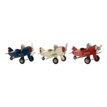 Vehículo DKD Home Decor Decorativo Avioneta Vintage 17,5 x 18 x 10 cm (3 Unidades) de DKD Home Decor, Coleccionables - Ref: S...