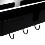 Wall mounted coat hanger DKD Home Decor Black Metal Loft 40 x 9 x 72 cm (1 Unit) by DKD Home Decor, Wall Coat Racks - Ref: S3...