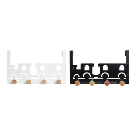 Porte-manteaux pour portes DKD Home Decor 8424001835546 Train Blanc Noir Métal Bois MDF 28,5 x 8,5 x 16,5 cm (2 Unités) | Tienda24 - Global Online Shop Tienda24.eu