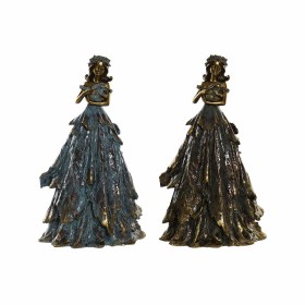 Decorative Figure DKD Home Decor 17 x 12,5 x 29,5 cm Lady Blue Copper Resin by DKD Home Decor, Collectables - Ref: S3016917, ...