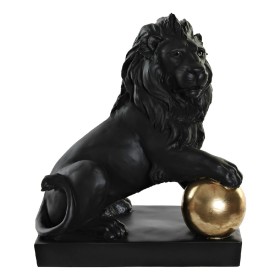 Figura Decorativa DKD Home Decor RF-181551 Negro Dorado Resina León 38 x 25 x 44 cm de DKD Home Decor, Coleccionables - Ref: ...