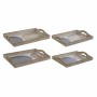 Plateau DKD Home Decor 40,6 x 30 x 6 cm Beige Bleu Bois MDF (2 Unités) | Tienda24 - Global Online Shop Tienda24.eu