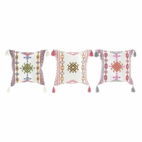 Almofada DKD Home Decor 8424001817528 Multicolor Árabe 40 x 10 x 40 cm Franjas (3 Peças) de DKD Home Decor, Almofadas - Ref: ...