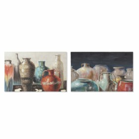 Painting DKD Home Decor Canvas 90 x 2,7 x 60 cm Vase Cottage (2 Units) by DKD Home Decor, Prints on Canvas - Ref: S3017865, P...