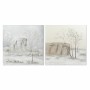 Quadro DKD Home Decor Tela 100 x 3,8 x 100 cm Alberi Cottage (2 Unità) di DKD Home Decor, Stampe e quadri su tela - Rif: S301...