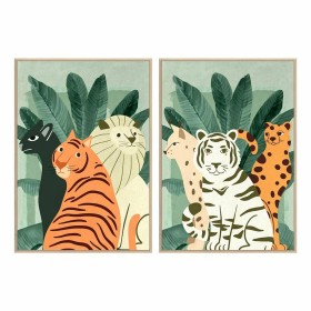 Pintura DKD Home Decor 83 x 4,5 x 123 cm Tropical animais (2 Unidades) de DKD Home Decor, Impressões sobre tela - Ref: S30179...