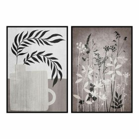 Cuadro DKD Home Decor 53 x 4,5 x 73 cm Moderno Hoja de planta (2 Unidades) de DKD Home Decor, Impresiones sobre lienzo - Ref:...