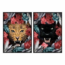 Painting DKD Home Decor 53 x 4,3 x 73 cm Tropical Jungle (2 Units) by DKD Home Decor, Prints on Canvas - Ref: S3017957, Price...