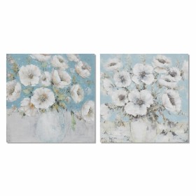 Cadre DKD Home Decor 100 x 2,8 x 100 cm Vase Shabby Chic (2 Unités) de DKD Home Decor, Impressions sur toile - Réf : S3018036...