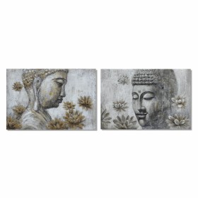 Pintura DKD Home Decor 120 x 2,8 x 80 cm Buda Oriental (2 Unidades) de DKD Home Decor, Impressões sobre tela - Ref: S3018041,...