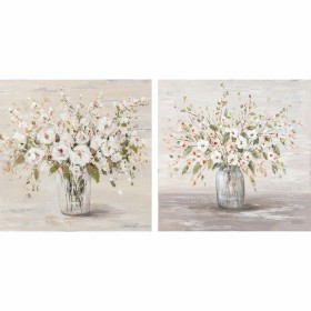 Cadre DKD Home Decor 90 x 2,4 x 90 cm Vase Shabby Chic (2 Unités) de DKD Home Decor, Impressions sur toile - Réf : S3018081, ...