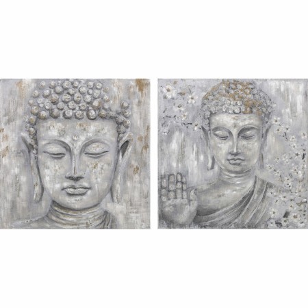 Cuadro DKD Home Decor 100 x 2,4 x 100 cm Buda Oriental (2 Unidades) de DKD Home Decor, Impresiones sobre lienzo - Ref: S30180...