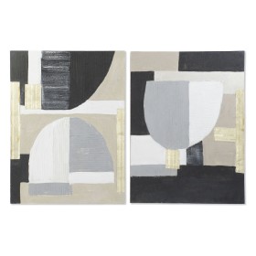 Pintura DKD Home Decor 90 x 2,4 x 120 cm Abstrato Escandinavo (2 Unidades) de DKD Home Decor, Impressões sobre tela - Ref: S3...