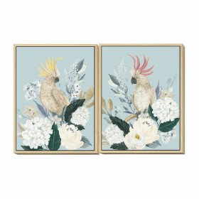 Pintura DKD Home Decor 60 x 4 x 80 cm Bloemen Tropical (2 Unidades) de DKD Home Decor, Impressões sobre tela - Ref: S3018401,...