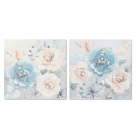 Cadre DKD Home Decor 80 x 3 x 80 cm Fleurs Shabby Chic (2 Unités) de DKD Home Decor, Impressions sur toile - Réf : S3018413, ...