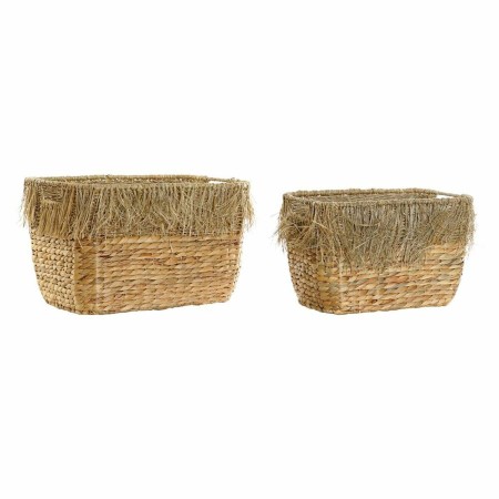 Set de basket DKD Home Decor Marron Multicouleur Naturel Frange 40 x 30 x 26 cm | Tienda24 - Global Online Shop Tienda24.eu