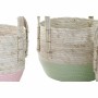 Set de basket DKD Home Decor Naturel Rose Vert Fibre naturelle 30 x 30 x 32 cm Boho (2 Unités) de DKD Home Decor, Boîtes et c...