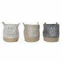 Basket DKD Home Decor Beige Grey Light brown 39 x 39 x 41 cm Polyester (3 Units) (3 Pieces) by DKD Home Decor, Boxes - Ref: S...