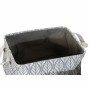 Juego de Cestas DKD Home Decor Blanco Marrón Gris Azul marino Hoja de planta Boho 40 x 30 x 24 cm Plástico 3 Piezas (2 Unidad...