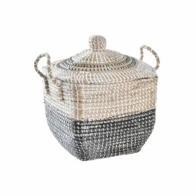 Cesta Decorativa DKD Home Decor Cinzento Natural Zostera marina Boho 45 x 35 x 43 cm de DKD Home Decor, Caixas - Ref: S301862...