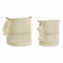 Juego de Cestas DKD Home Decor Beige Fibra natural (34 x 34 x 37 cm) de DKD Home Decor, Cajas y arcones de almacenaje - Ref: ...