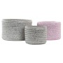 Juego de Cestas DKD Home Decor Gris Rosa Polipropileno 27 x 27 x 17 cm de DKD Home Decor, Cajas y arcones de almacenaje - Ref...