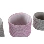 Set de basket DKD Home Decor Gris Rose polypropylène 27 x 27 x 17 cm de DKD Home Decor, Boîtes et coffres de rangement - Réf ...