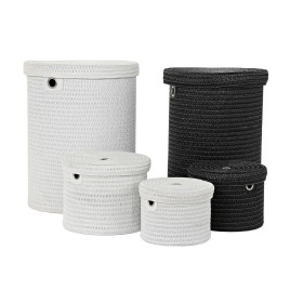 Conjunto de Cestas DKD Home Decor Polipropileno (5 pcs) (42 x 42 x 53 cm) de DKD Home Decor, Caixas e baús de arrumação - Ref...