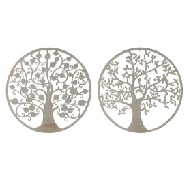 Decorazione da Parete DKD Home Decor Bianco 100 x 1 x 100 cm Albero Dorato Indiano (2 Unità) di DKD Home Decor, Soprammobili ...