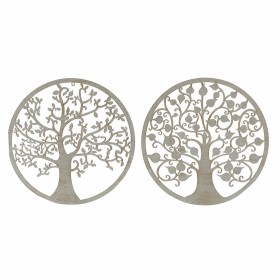 Decoración de Pared DKD Home Decor Árbol Dorado Blanco Indio 60 x 1 x 60 cm (2 Unidades) de DKD Home Decor, Adornos - Ref: S3...